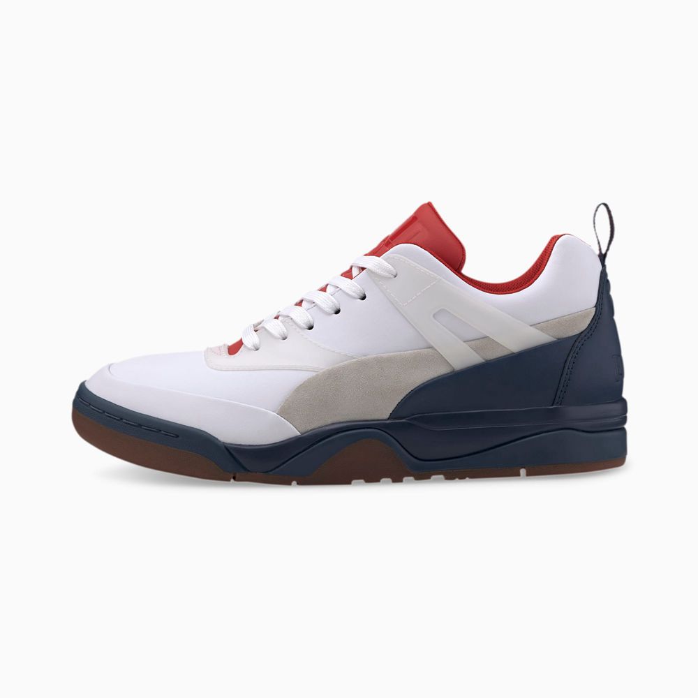 Puma Palace Guard Bőr Férfi Kosárlabda Cipő - Fehér/Piros ( Hungary - FUBRV2389 )